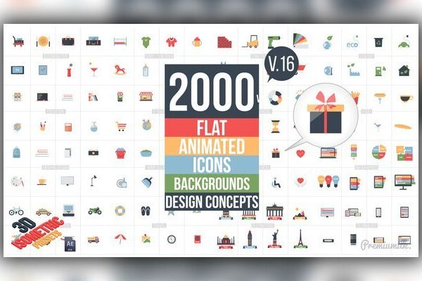 Flat Animated Icons Library